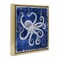 Stupell Industries Rustic Indigo Octopus Floater Framed Canvas Wall Art Design by Paul Brent